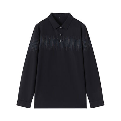 T-shirt da polo con maniche lunghe e tessuto resistente alle rughe