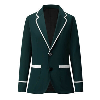 comprar Chaquetas clásicas a cuadros verdes para niñas, conjunto de uniforme escolar de 3 piezas, chaqueta, camisa, falda Fabricación en línea