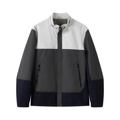 acheter Veste légère imperméable à blocs de couleurs pour hommes – Gris / Marine fabrication en ligne