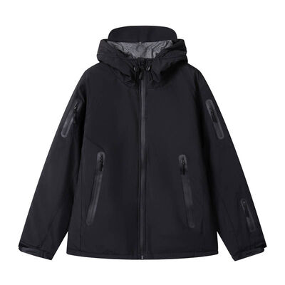 Mua Người đàn ông USB ấm ngoài trời áo khoác chống nước Hooded quilted lining áo khoác chống gió sản xuất trực tuyến