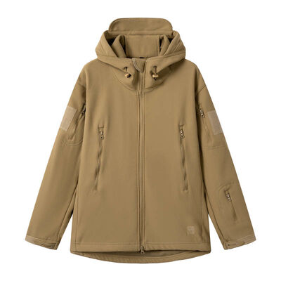 comprar Chaqueta táctica de exterior caqui con forro polar Softshell 100% poliéster con capucha Fabricación en línea