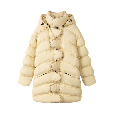 acheter Vêtement d'hiver lourd, ondulé, avec manteau léger, jaune, pour femme, avec capuche fabrication en ligne