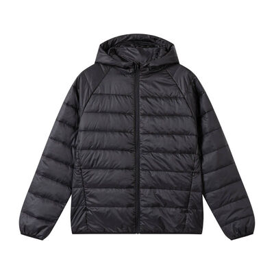 Beli Pria Ringan Down Jaket Packable Hooded Puffer Jaket Hitam pembuatan online