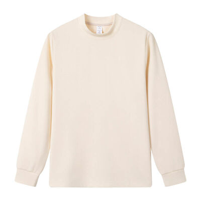 Beli 80% Katun 20% Polyester lengan panjang Top Waffle rajutan Casual Top In Beige pembuatan online