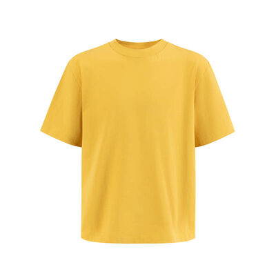 kopen Helder Geel Relaxed Fit T-shirt met Aanpasbaar Logo Nekprint online vervaardiging