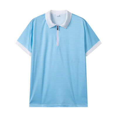 ซื้อ เสื้อโปโลสีฟ้าสีฟ้าลวดลายลวดลายลวดลายลวดลายลวดลายลวดลายลวดลาย การผลิตออนไลน์