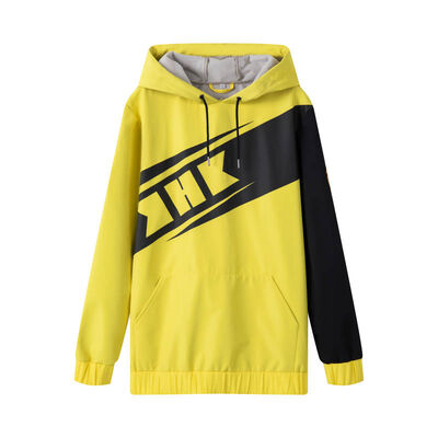 kaufen Herren-Fleece-Hoodie mit auffälligem diagonalem Logo-Druck, weichem, gebürstetem Fleece-Futter und Colorblock-Design Online-Herstellung