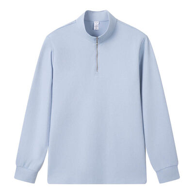 kaufen Herren Eishockey Blau Viertel-Reißverschluss Stehkragen Performance Pullover Hoodie mit Polyester-Spandex-Strick Online-Herstellung