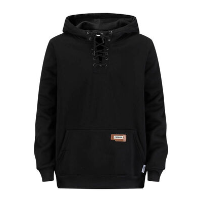acheter Sweat à capuche noir pour homme, à lacets, 60% coton, 40% polyester, chaud fabrication en ligne