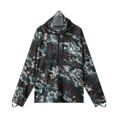 kopen Mensen digitale camouflage jas halve zip hoodie met borstzak online vervaardiging