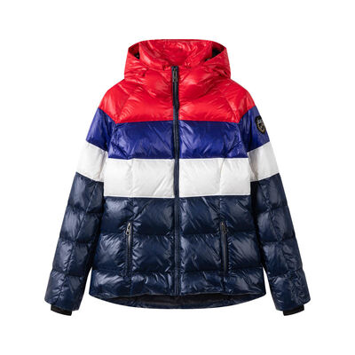 comprar Casaco de Inverno Pesado à Prova de Vento, Resistente à Água, Bloco de Cores, Jaqueta Acolchoada 280gsm Fabricação em linha