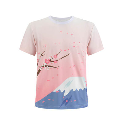 購入 春のプロモーションTシャツ フジサクラTシャツ ユニセックス カジュアル 短袖 グラフィックシャツ オンライン製造